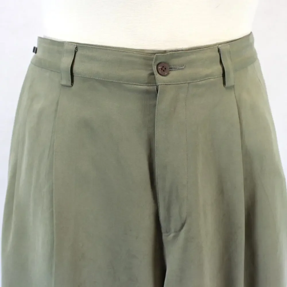 Tommy Bahama 100% Silk Olive Casual Shorts Men's Size 34